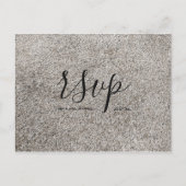 Rsvp-kaart voor bruiloft | Concrete textuur-script Uitnodiging Briefkaart (Voorkant)