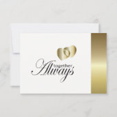 RSVP-kaart voor bruiloft Elegant Golden Hearts Des RSVP Kaartje (Achterkant)