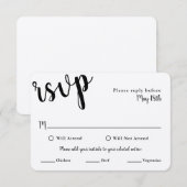 RSVP-kaart voor bruiloft met MEAL-selecties RSVP Kaartje (Voorkant / Achterkant)