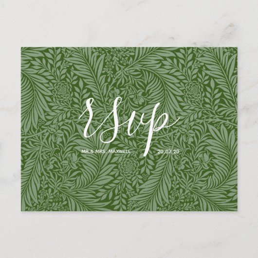 Rsvp-kaart voor bruiloft | Natuur-flessenscript Uitnodiging Briefkaart (Voorkant)