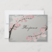 RSVP-kaart voor bruiloft - Roze Cherry Blossom RSVP Kaartje (Voorkant)