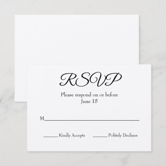 RSVP-kaart voor bruiloft RSVP Kaartje (Voorkant / Achterkant)