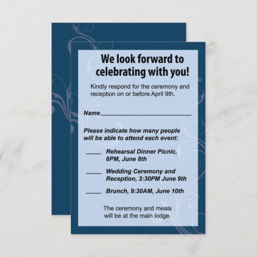 RSVP-kaart voor bruiloft RSVP Kaartje (Voorkant / Achterkant)