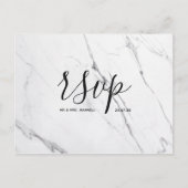 Rsvp-kaart voor bruiloft | White Marble Script Bri Uitnodiging Briefkaart (Voorkant)