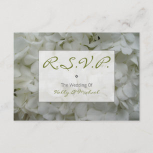 RSVP-kaart voor bruiloft - witte hydrangeas RSVP Kaartje