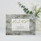 RSVP-kaart voor bruiloft - witte hydrangeas RSVP Kaartje (Staand voorkant)