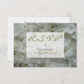 RSVP-kaart voor bruiloft - witte hydrangeas RSVP Kaartje (Voorkant / Achterkant)