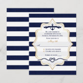 RSVP-kaart voor bruiloft | Zeemacht, witte vlakke  RSVP Kaartje (Voorkant / Achterkant)