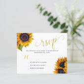 RSVP-kaart voor bruinzonnebloembruiloft (Staand voorkant)
