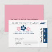 RSVP-kaart voor cruise boarding met Hibiscus RSVP Kaartje (Voorkant / Achterkant)