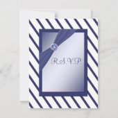 RSVP-kaart voor de marine en de witte Stripe RSVP Kaartje (Voorkant)