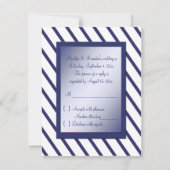 RSVP-kaart voor de marine en de witte Stripe RSVP Kaartje (Achterkant)