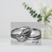 RSVP-kaart voor Diamond Wedding Ring Set RSVP Kaartje (Staand voorkant)