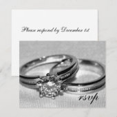 RSVP-kaart voor Diamond Wedding Ring Set RSVP Kaartje (Voorkant / Achterkant)