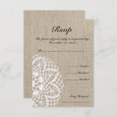  RSVP-kaart voor Doily & Burlap Wedding RSVP (Voorkant / Achterkant)
