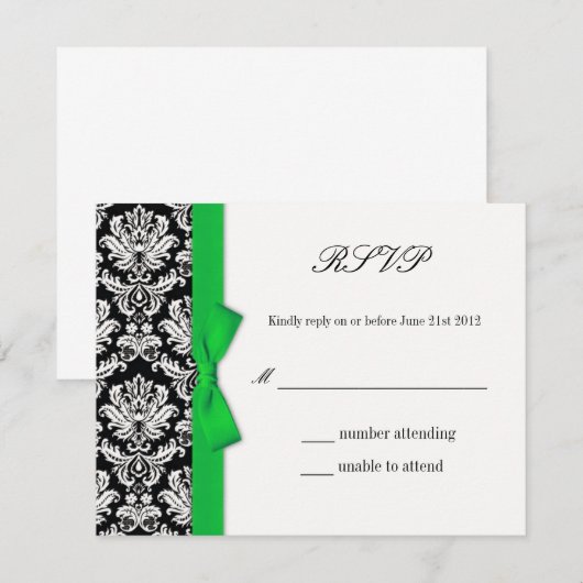 RSVP - Kaart voor een antwoord op het huwelijk in  (Voorkant / Achterkant)