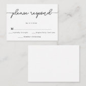 RSVP-kaart voor Elegant Script Weddenschap Notitiekaartje (Voorkant / Achterkant)
