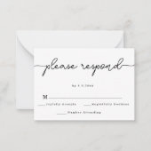 RSVP-kaart voor Elegant Script Weddenschap Notitiekaartje (Voorkant)