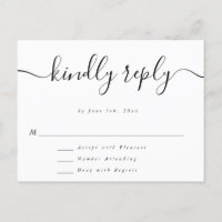 RSVP-kaart voor fancy script Simple Weduwend Respo