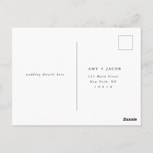 RSVP-kaart voor fancy script Simple Weduwend Respo Briefkaart (Achterkant)