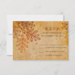 RSVP-kaart voor getransplanteerde lacy Leaves Fall RSVP Kaartje