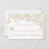 RSVP-kaart voor Gold Confetti Weddenschap RSVP Kaartje (Voorkant)