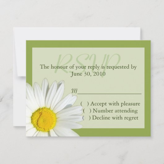 RSVP-kaart voor groene en witte bruiloft RSVP Kaartje (Voorkant)