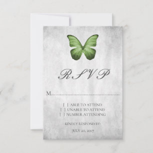 RSVP-Kaart voor groene vlinder RSVP Kaartje