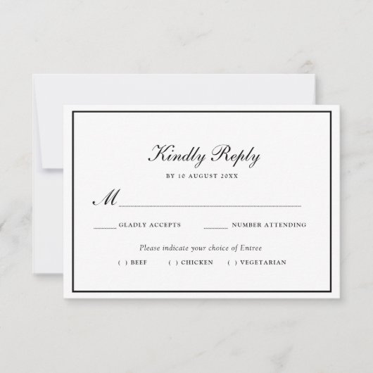 RSVP-kaart voor heerlijk lijst RSVP Kaartje (Voorkant)