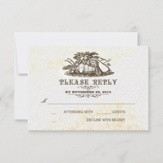RSVP-kaart voor herfst oogst, trouwe land bruiloft RSVP Kaartje (Voorkant)