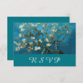 RSVP-kaart voor het Blossomeren van amandelbomen RSVP Kaartje (Voorkant / Achterkant)