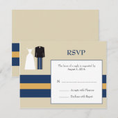 RSVP-kaart voor het uitnodigen van een bruiloft RSVP Kaartje (Voorkant / Achterkant)