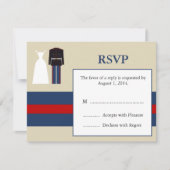 RSVP-kaart voor het uitnodigen van marineverbindin RSVP Kaartje (Voorkant)