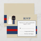 RSVP-kaart voor het uitnodigen van marineverbindin RSVP Kaartje (Voorkant / Achterkant)