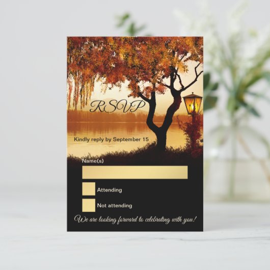 RSVP-kaart voor het Uitzicht van het meer Kaart (Staand voorkant)