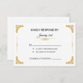 RSVP-kaart voor huwelijk (Voorkant / Achterkant)