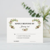 RSVP-kaart voor huwelijk (Staand voorkant)