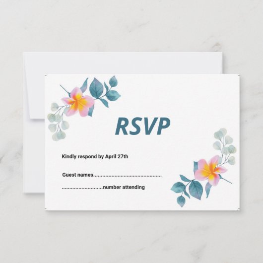 RSVP-kaart voor huwelijk (Voorkant)