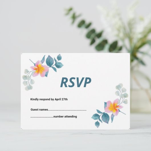 RSVP-kaart voor huwelijk (Staand voorkant)