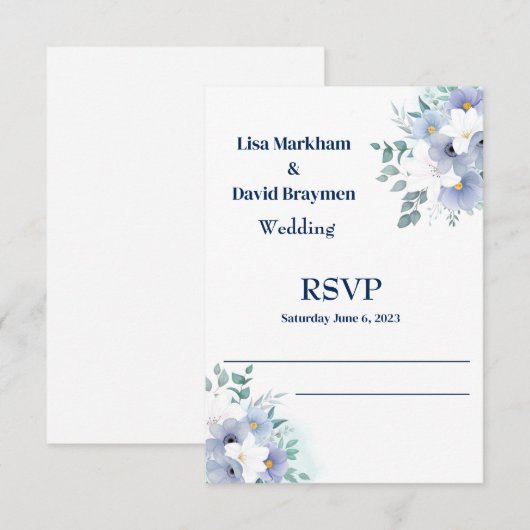 RSVP-kaart voor huwelijk Bedankkaart (Voorkant / Achterkant)