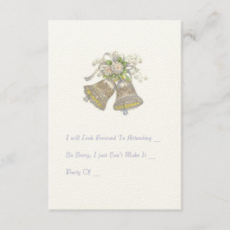 RSVP-kaart voor huwelijksuitnodiging. "Wedding Bel RSVP Kaartje
