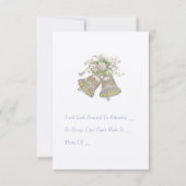 RSVP-kaart voor huwelijksuitnodiging. "Wedding Bel RSVP Kaartje (Voorkant)