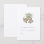 RSVP-kaart voor huwelijksuitnodiging. "Wedding Bel RSVP Kaartje (Voorkant / Achterkant)