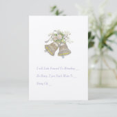 RSVP-kaart voor huwelijksuitnodiging. "Wedding Bel RSVP Kaartje (Staand voorkant)