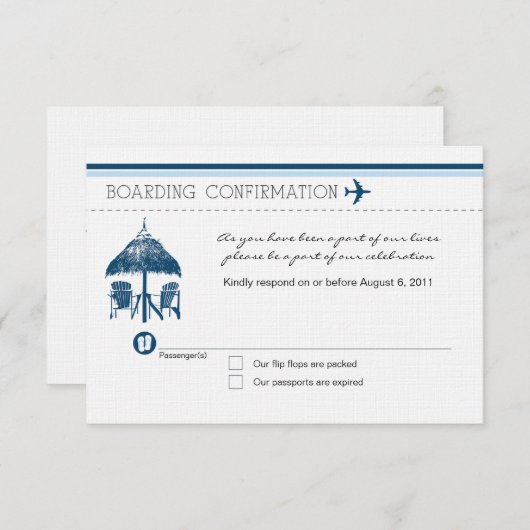 RSVP-kaart voor instapkaarten RSVP Kaartje (Voorkant / Achterkant)