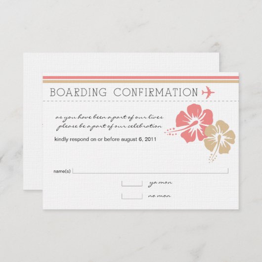 RSVP-kaart voor instapkaarten RSVP Kaartje (Voorkant / Achterkant)