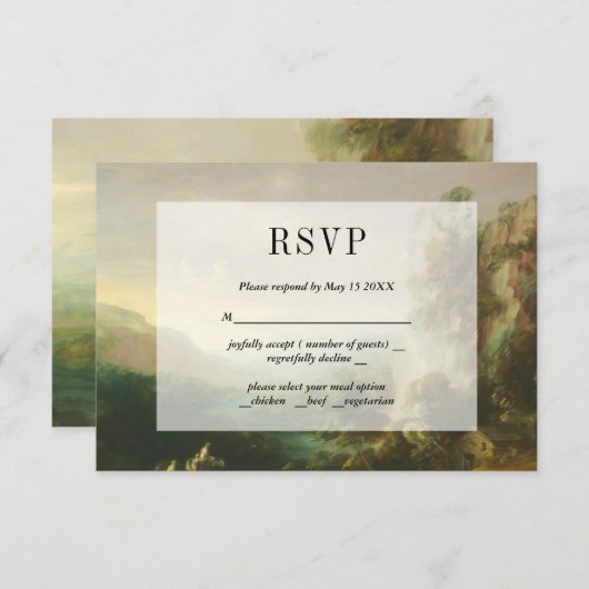  RSVP-kaart voor interlandschap RSVP Kaartje (Voorkant / Achterkant)