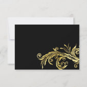 RSVP-kaart voor Jubileum met zwart en gouden bruil RSVP Kaartje (Achterkant)