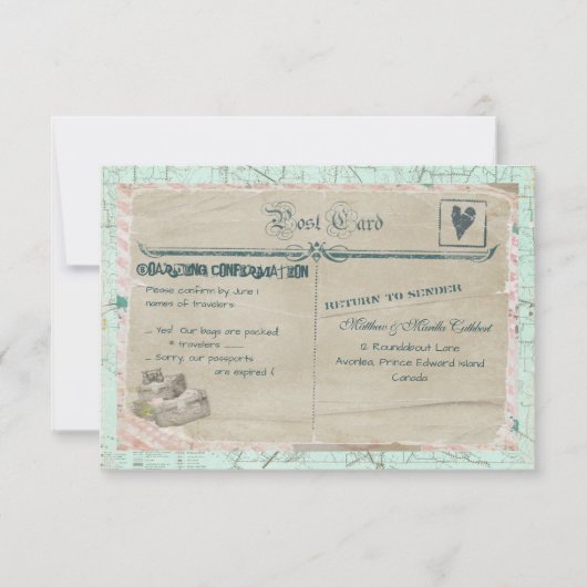 RSVP-kaart voor kofferreizen RSVP Kaartje (Voorkant)