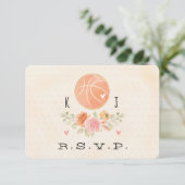 RSVP-kaart voor liefhebbers en Basketball Weddensc RSVP Kaartje (Staand voorkant)
